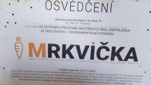 naše MŠ je zapojena v síti MRKVIČKA